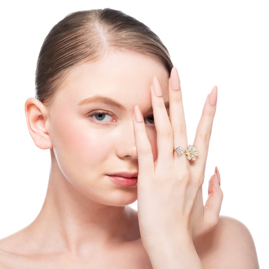 Golden Petal Cocktail Ring