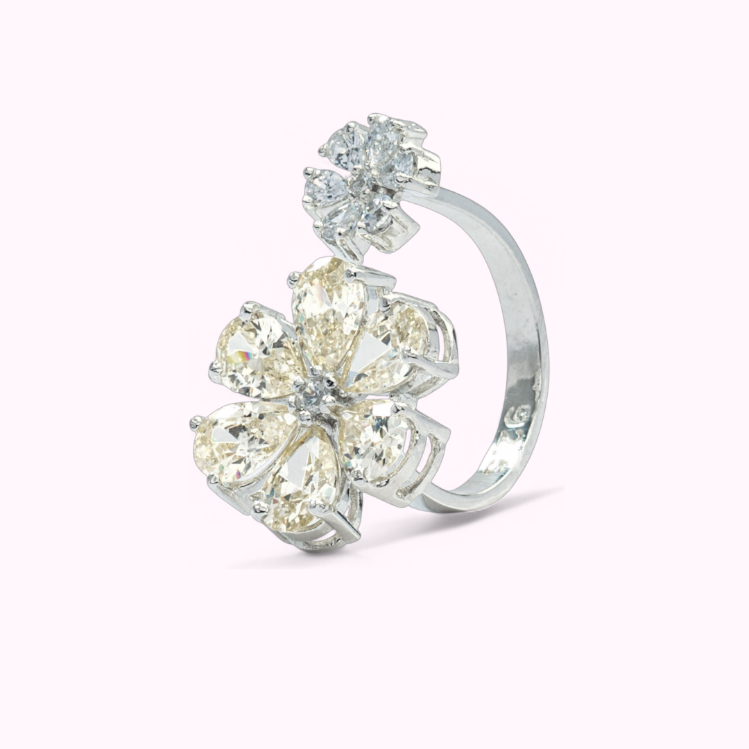 Golden Petal Cocktail Ring